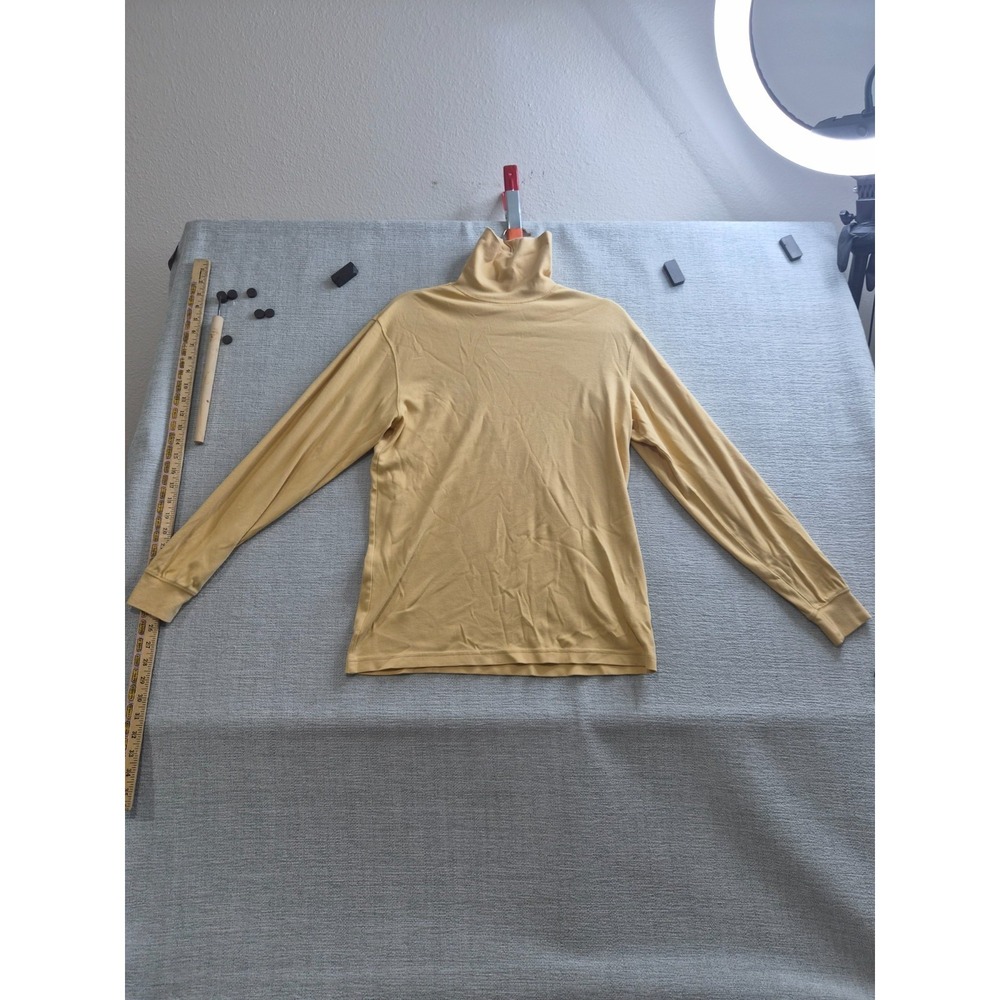 St. John's Bay Sweater Womens Small Beige Cotton Stretch Turtleneck Warm Winter